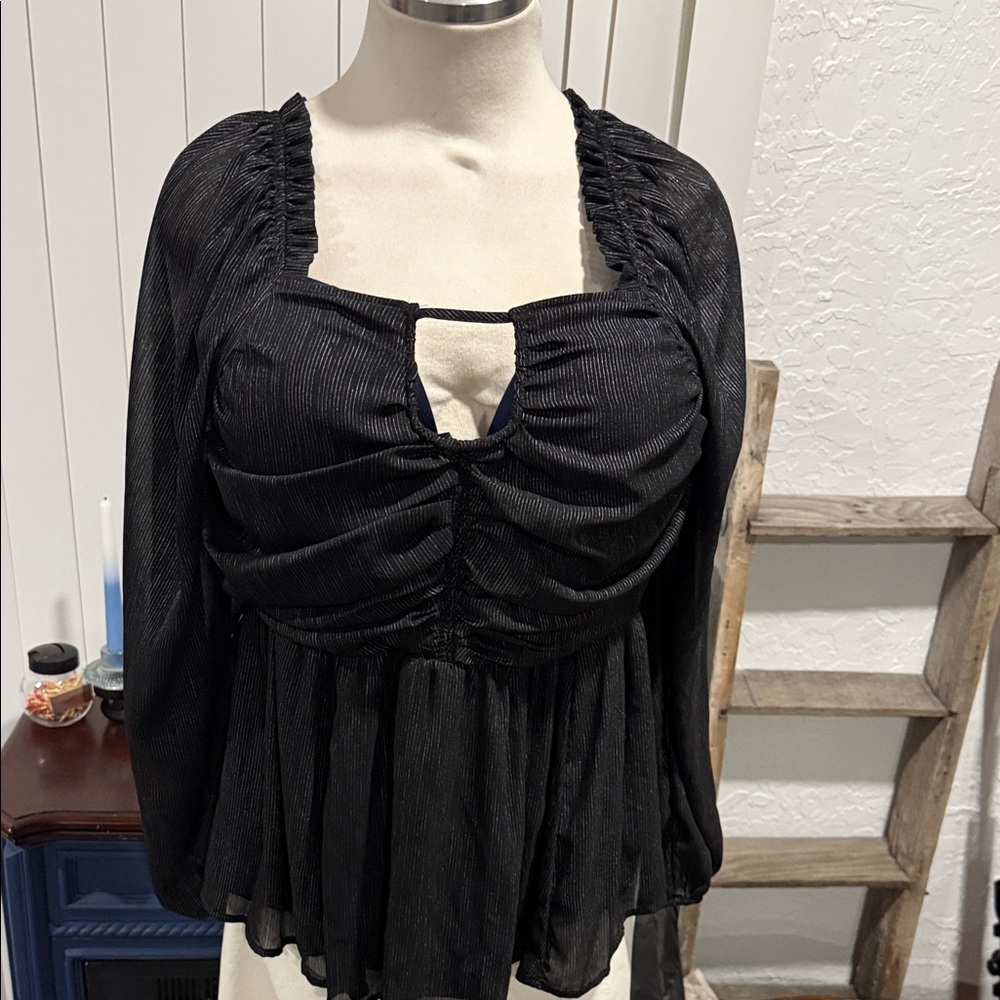 Torrid Elegant Black Ruched Women's Top